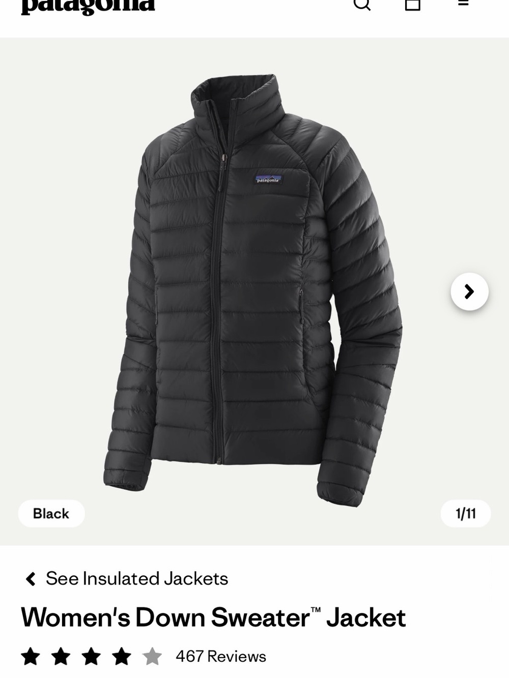 Patagonia Women's Down Sweater Jacket S